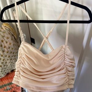 SHEIN Cream Ruched Camisole Top
